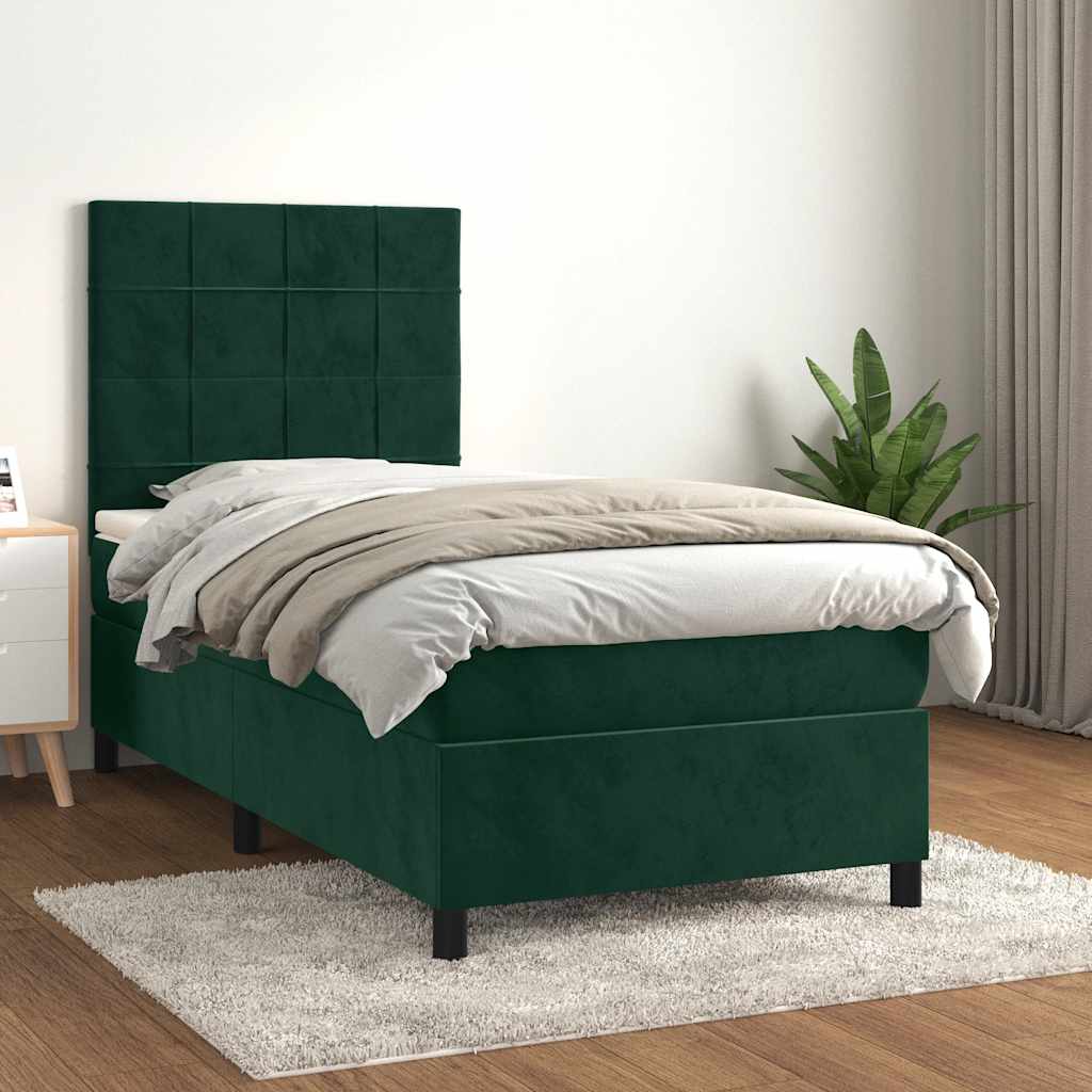Sommier à lattes de lit avec matelas Vert foncé 90x200 cm - XIOS