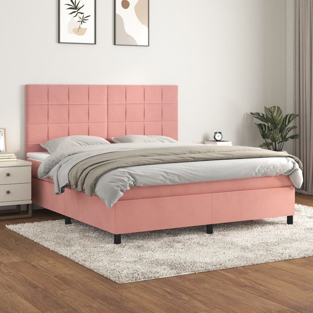 Sommier à lattes de lit avec matelas Rose 160x200 cm Velours - XIOS