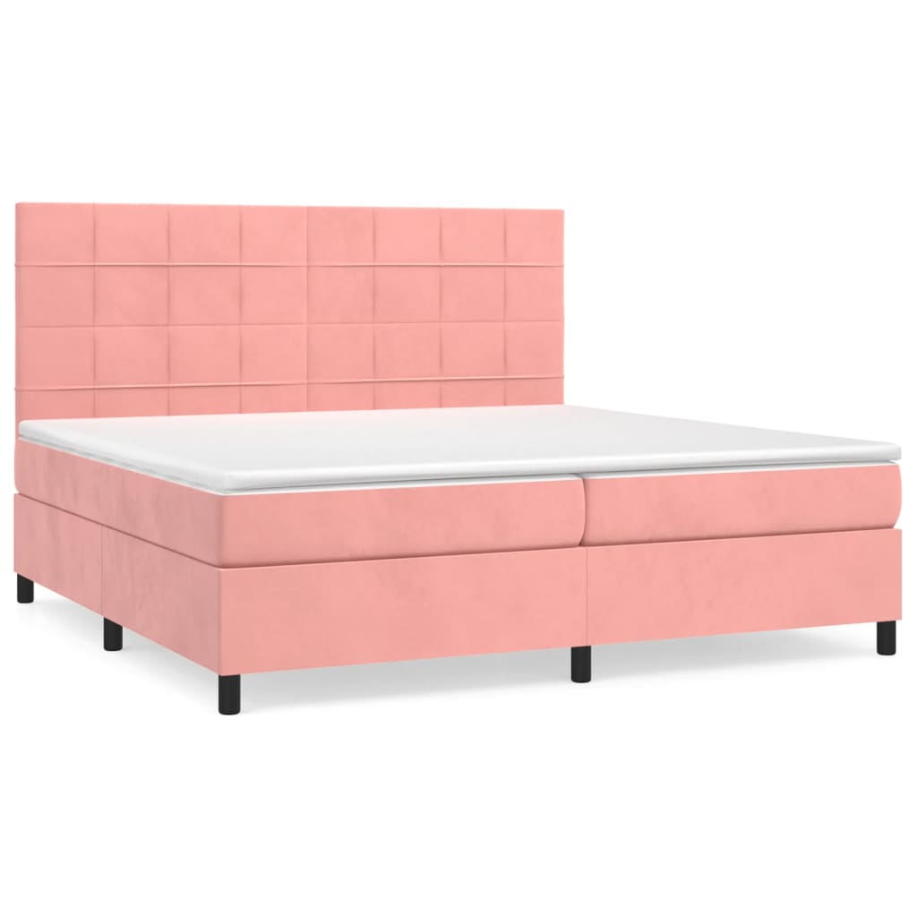 Sommier à lattes de lit avec matelas Rose 200x200 cm Velours - XIOS