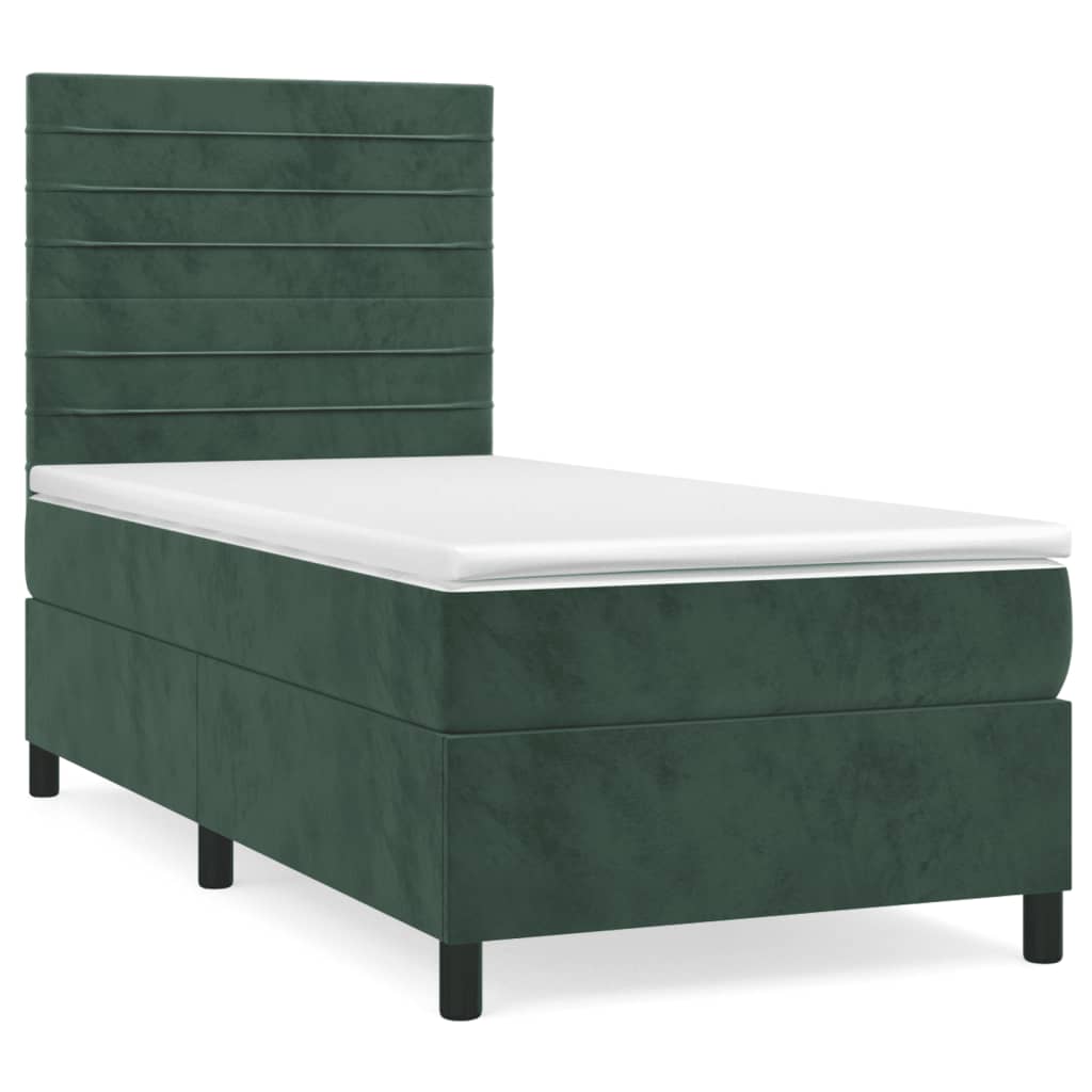 Sommier à lattes de lit avec matelas Vert foncé 90x190 cm XIOS