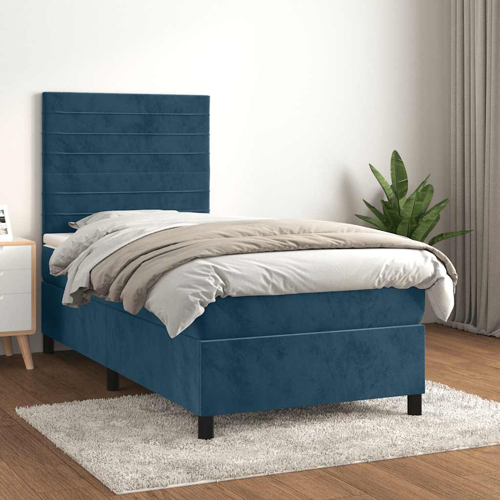 Sommier à lattes de lit avec matelas Bleu foncé 90x200 cm - XIOS