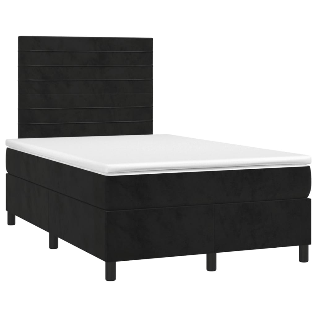 Sommier à lattes de lit avec matelas Noir 120x200 cm Velours - XIOS