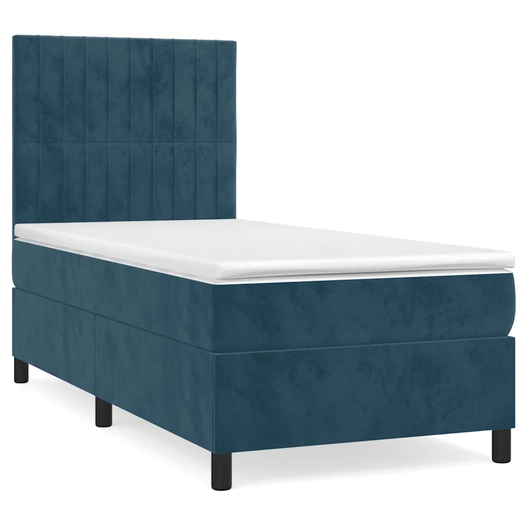 Sommier à lattes de lit et matelas Bleu foncé 80x200 cm Velours - XIOS