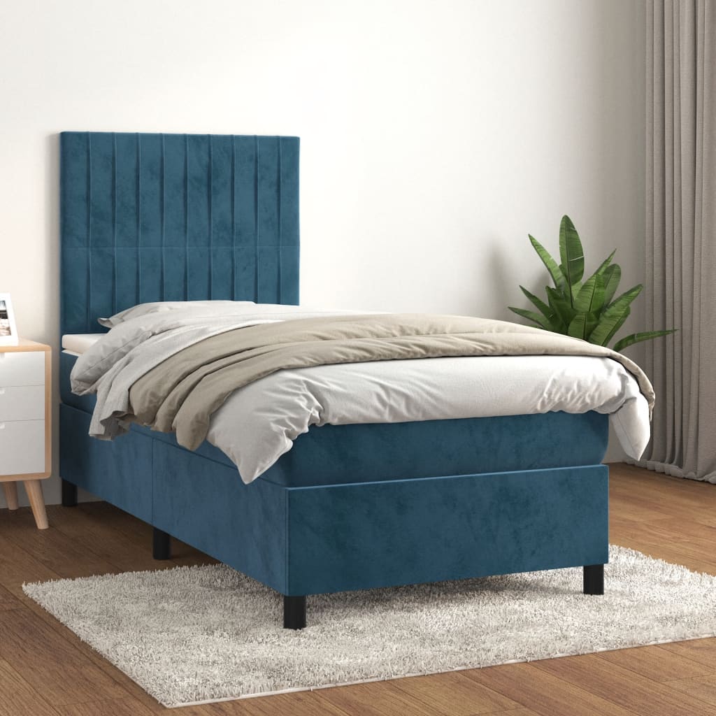 Sommier à lattes de lit avec matelas Bleu foncé 90x190 cm - XIOS