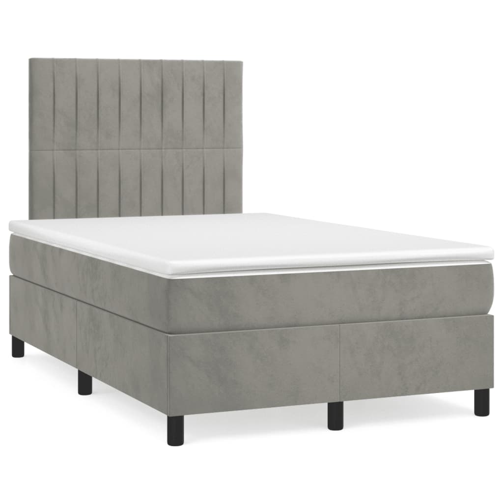 Sommier à lattes de lit et matelas Gris clair 120x200cm Velours - XIOS