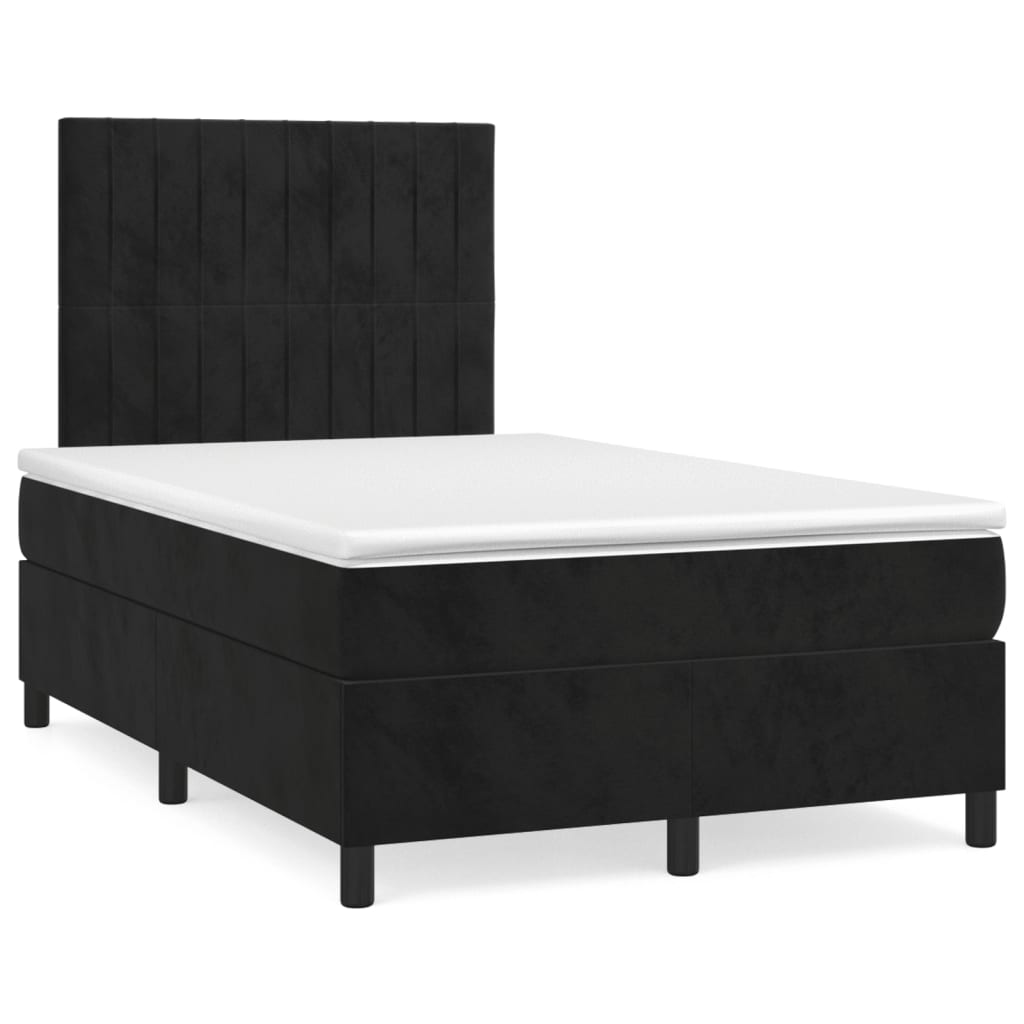 Sommier à lattes de lit avec matelas Noir 120x200 cm Velours - XIOS