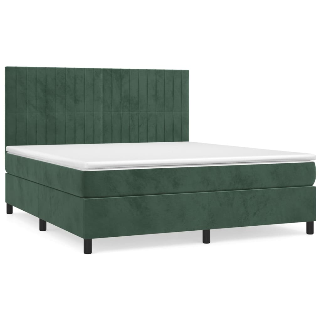 Sommier à lattes de lit et matelas Vert foncé 160x200cm Velours - XIOS