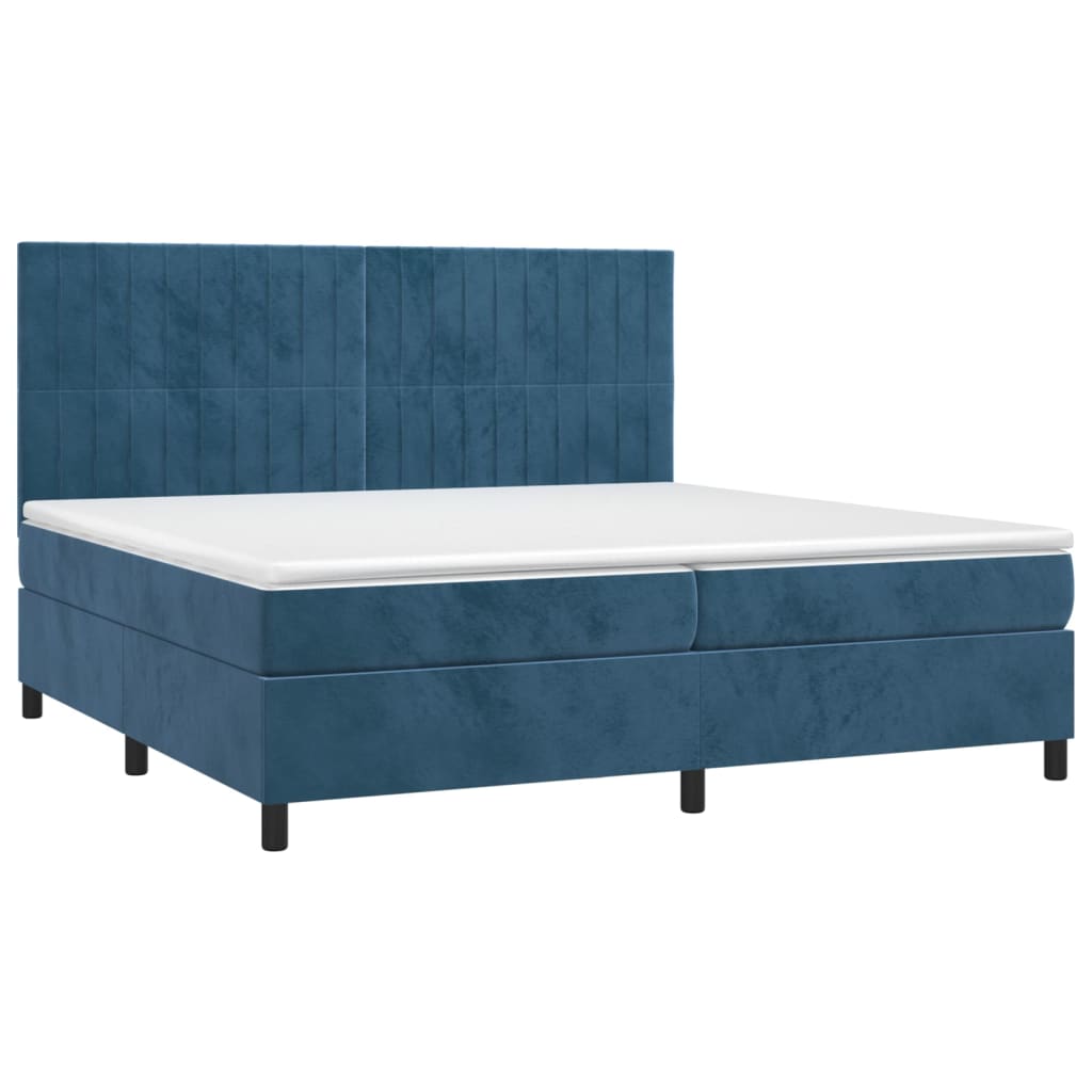 Sommier à lattes de lit et matelas Bleu foncé 200x200cm Velours - XIOS
