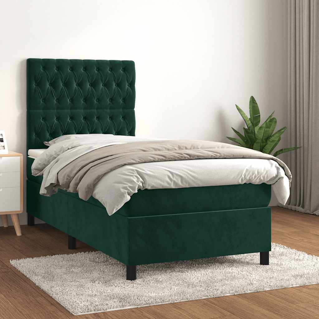 Sommier à lattes de lit avec matelas Vert foncé 90x190 cm - XIOS