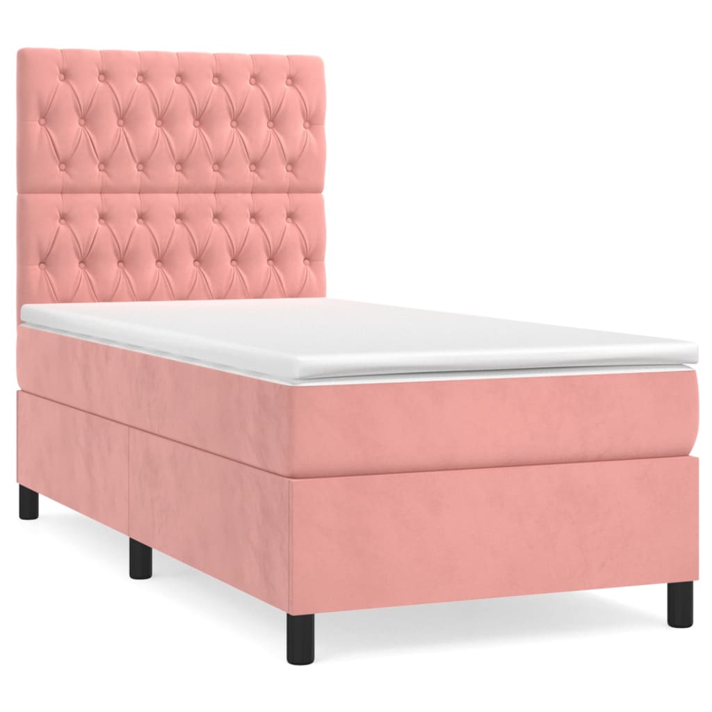 Sommier à lattes de lit avec matelas Rose 100x200 cm Velours - XIOS