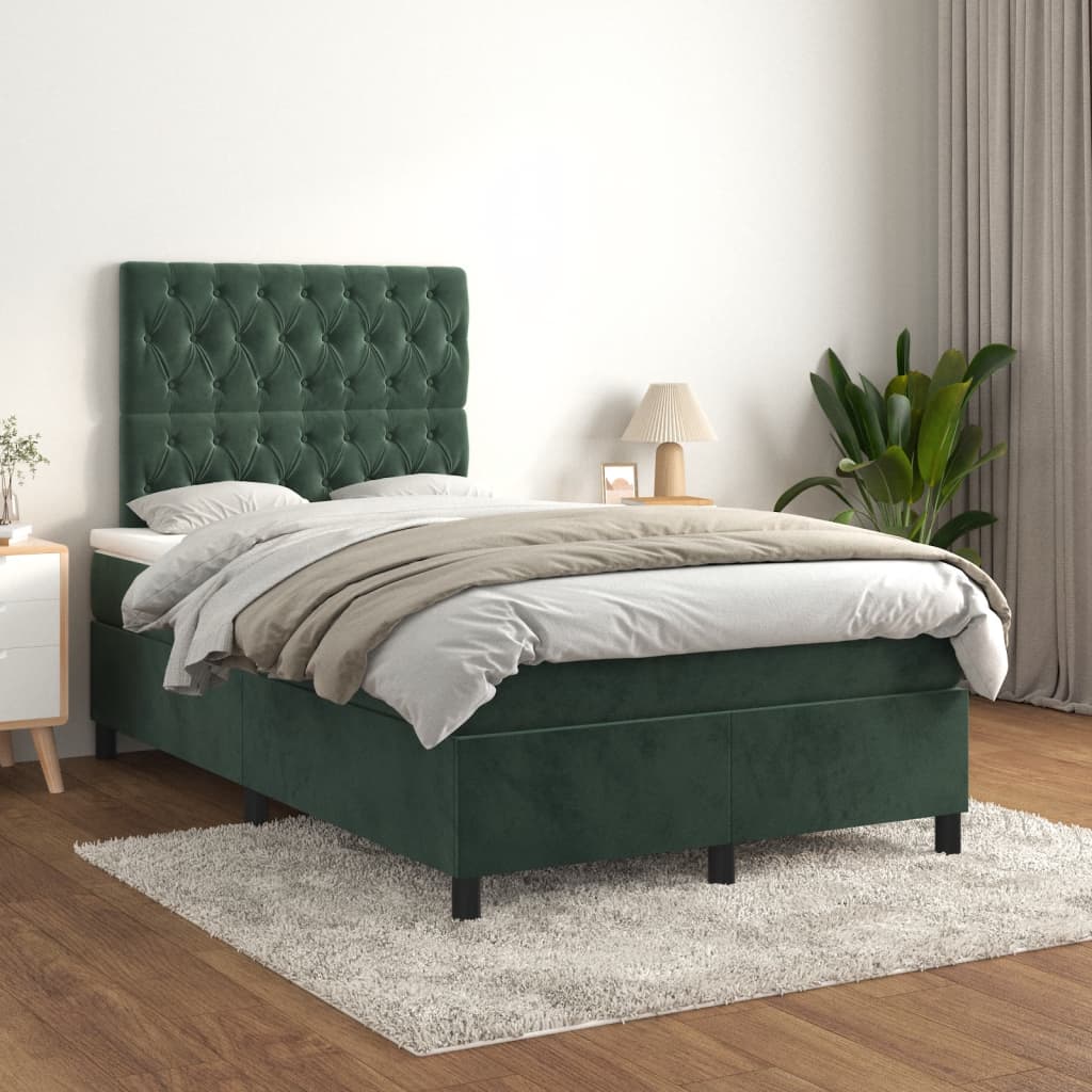 Sommier à lattes de lit et matelas Vert foncé 120x200cm Velours - XIOS