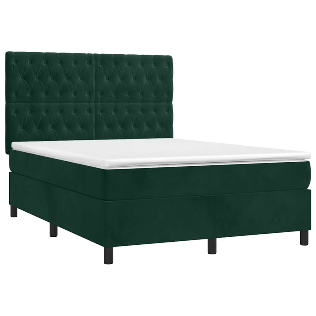 Sommier à lattes de lit et matelas Vert foncé 140x190cm Velours - XIOS