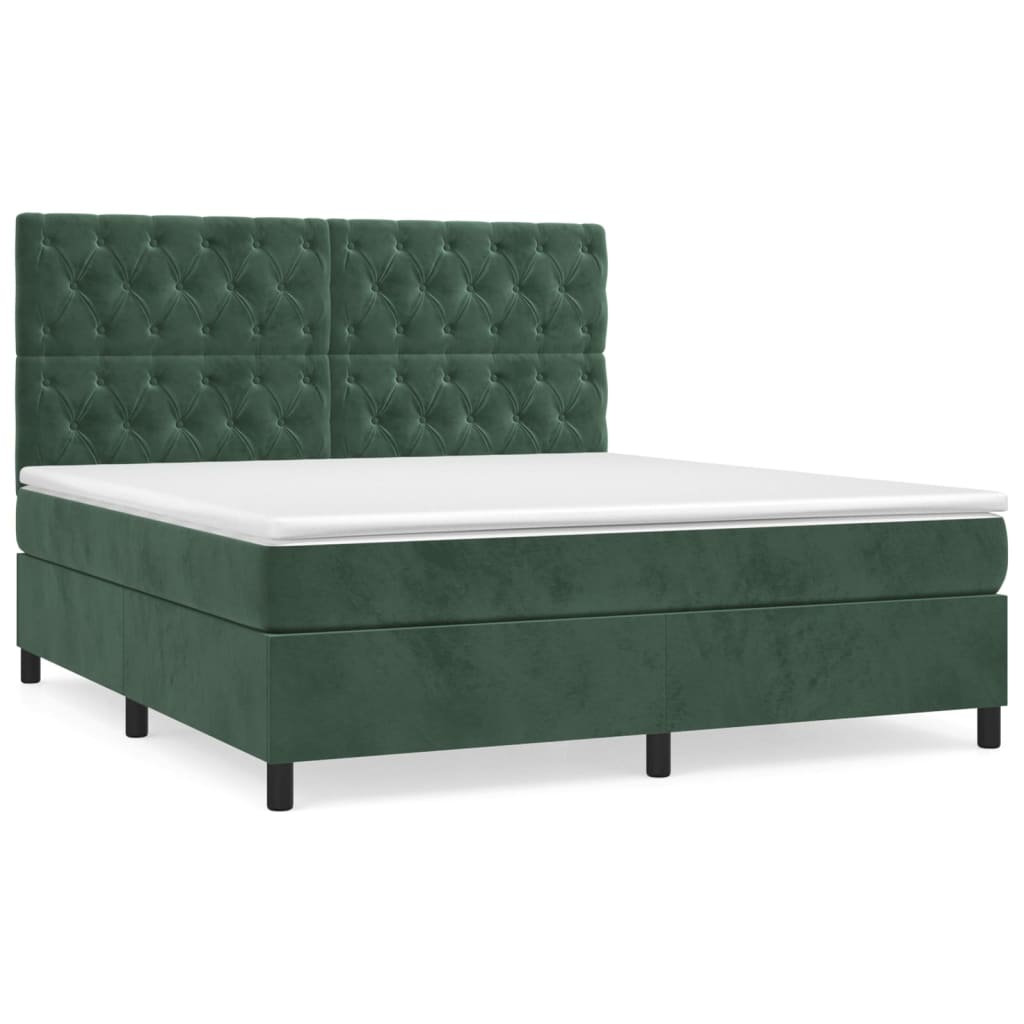 Sommier à lattes de lit et matelas Vert foncé 160x200cm Velours XIOS