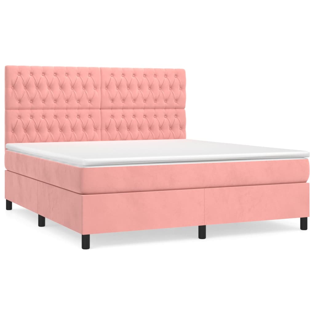 Sommier à lattes de lit avec matelas Rose 180x200 cm Velours - XIOS