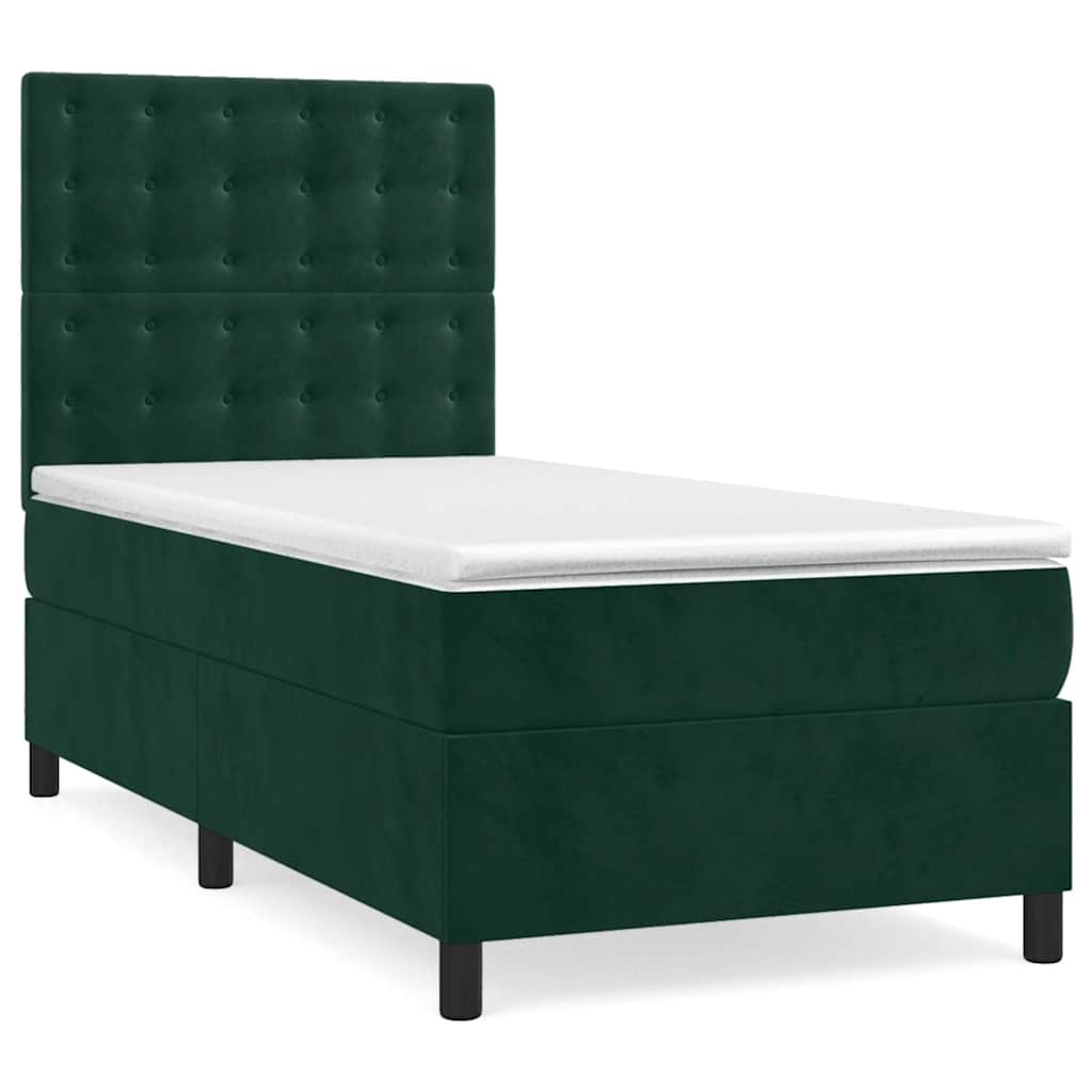 Sommier à lattes de lit et matelas Vert foncé 80x200 cm Velours - XIOS