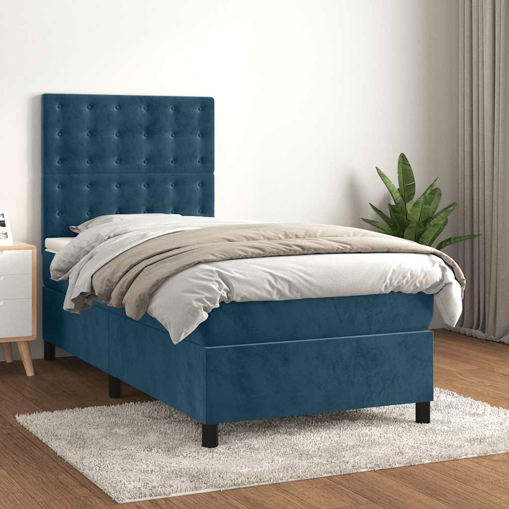 Sommier à lattes de lit et matelas Bleu foncé 80x200 cm Velours - XIOS