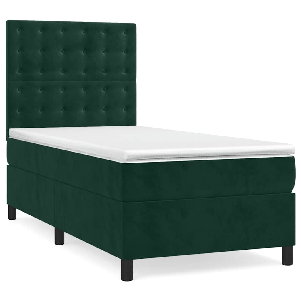 Sommier à lattes de lit avec matelas Vert foncé 100x200 cm - XIOS