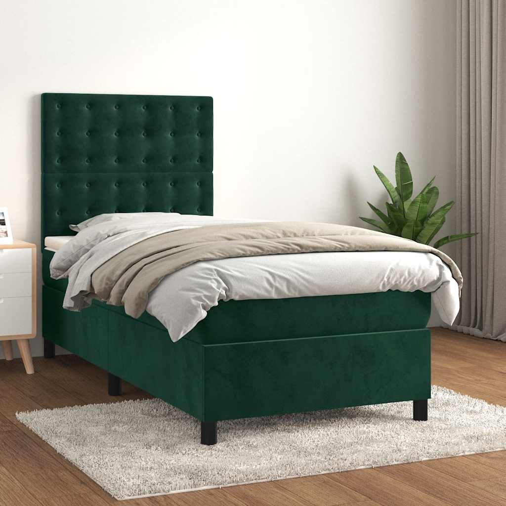 Sommier à lattes de lit avec matelas Vert foncé 100x200 cm - XIOS