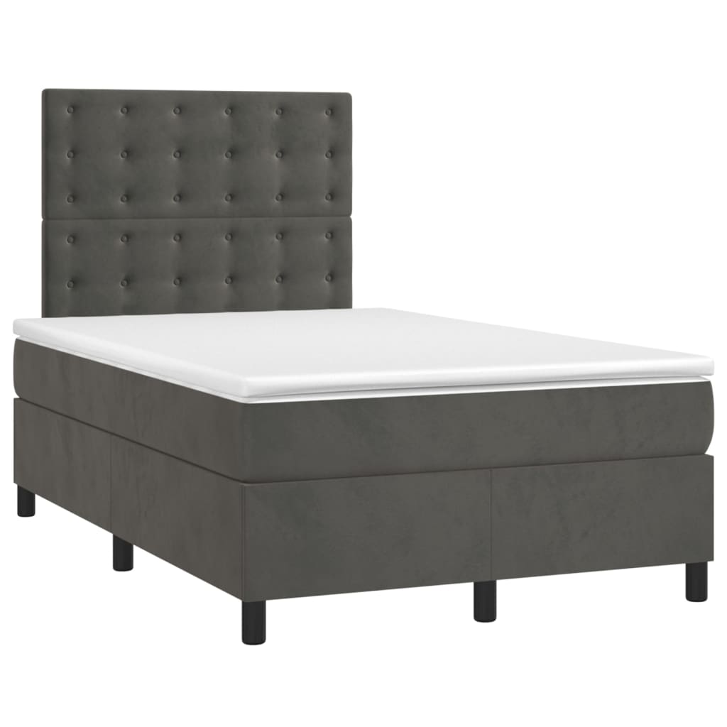 Sommier à lattes de lit et matelas Gris foncé 120x200cm Velours - XIOS
