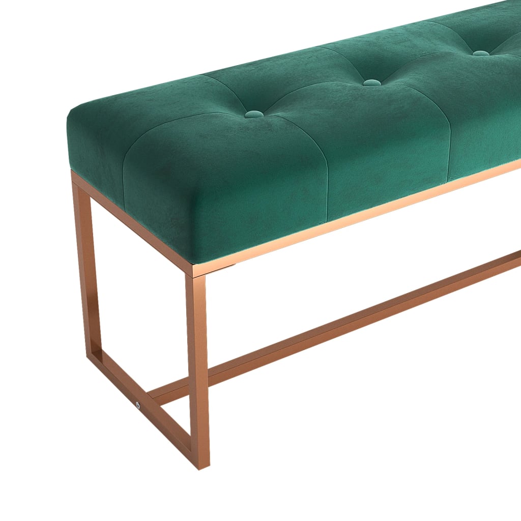 Banc Vert foncé 110x36x45 cm Velours - XIOS