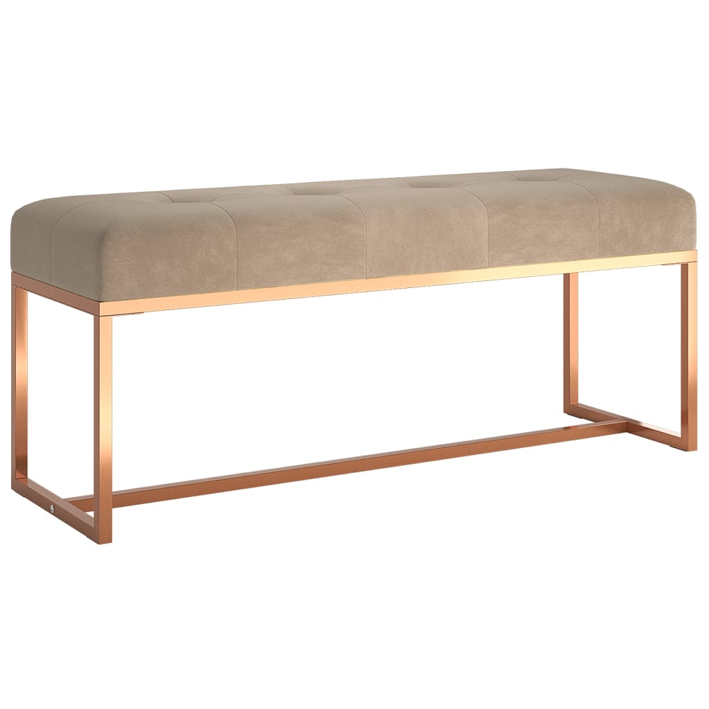 Banc Beige 110x36x45 cm Velours - XIOS