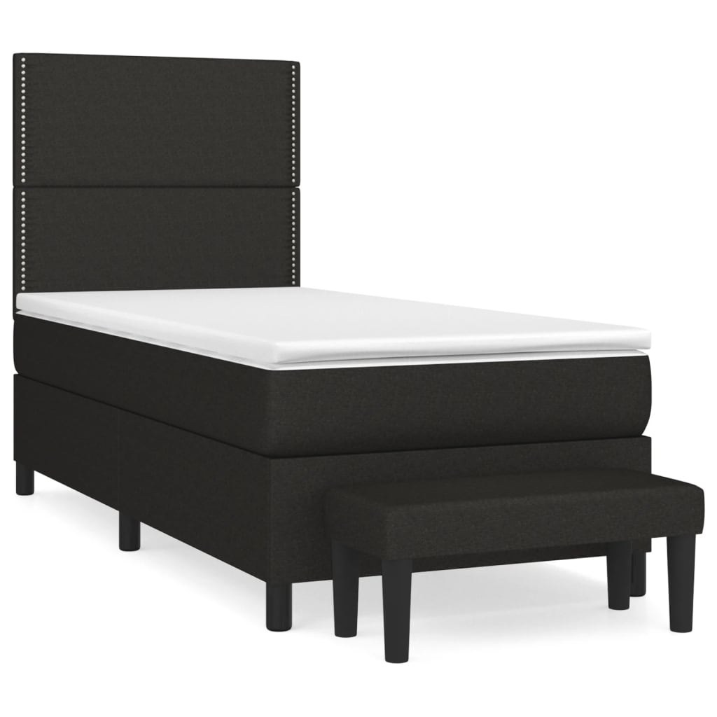 Sommier à lattes de lit et matelas Noir 80x200 cm Tissu - XIOS
