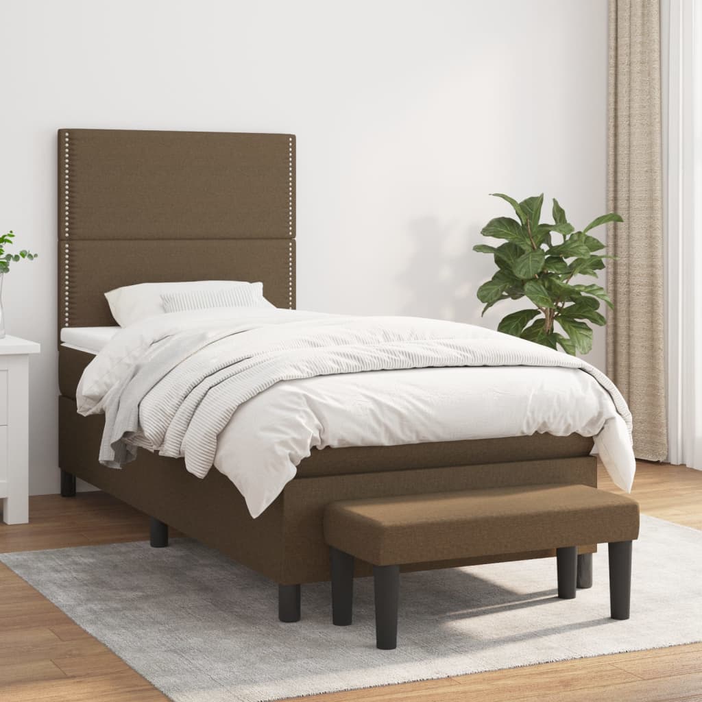Sommier à lattes de lit avec matelas Marron foncé 90x190 cm - XIOS