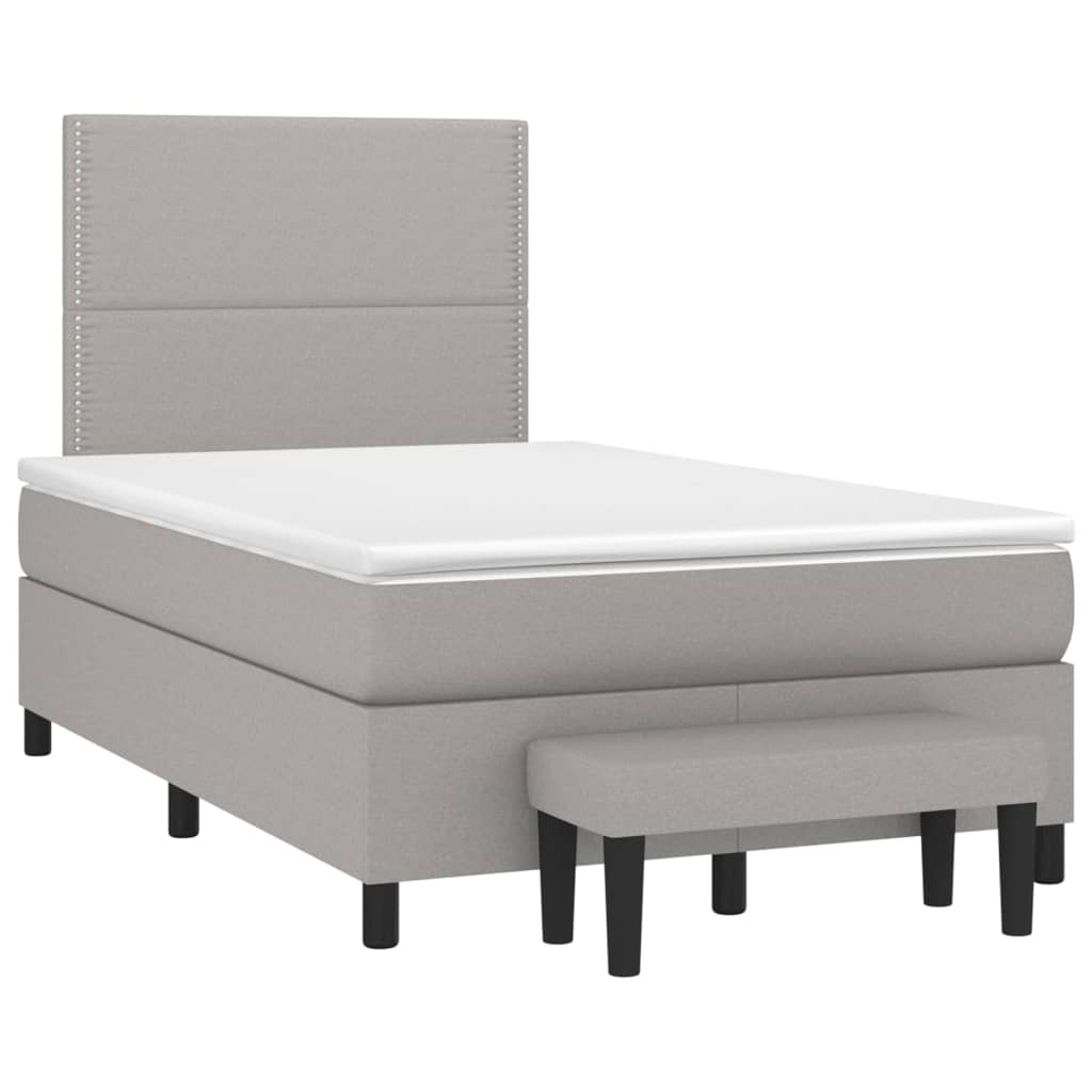 Sommier à lattes de lit avec matelas Gris clair 120x200cm Tissu - XIOS