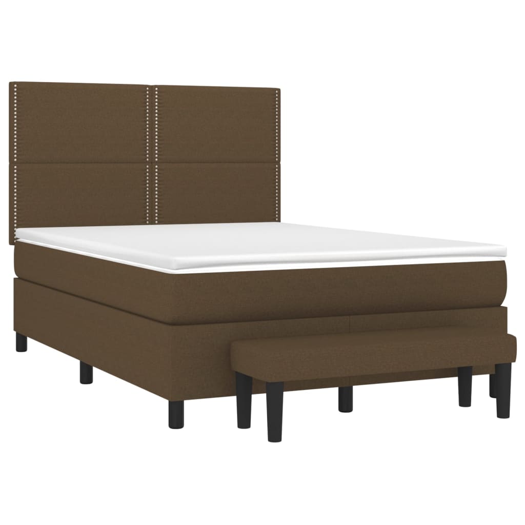 Sommier à lattes de lit avec matelas Marron foncé 140x190 cm - XIOS