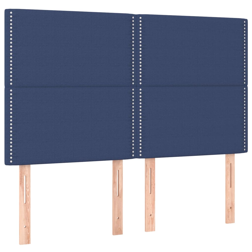 Sommier à lattes de lit avec matelas Bleu 140x190 cm Tissu - XIOS
