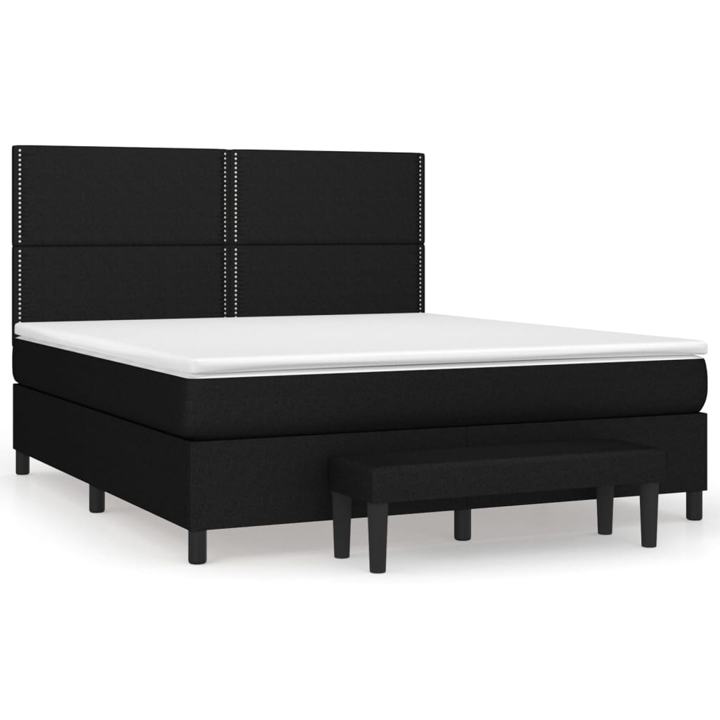 Sommier à lattes de lit avec matelas Noir 160x200 cm Tissu - XIOS