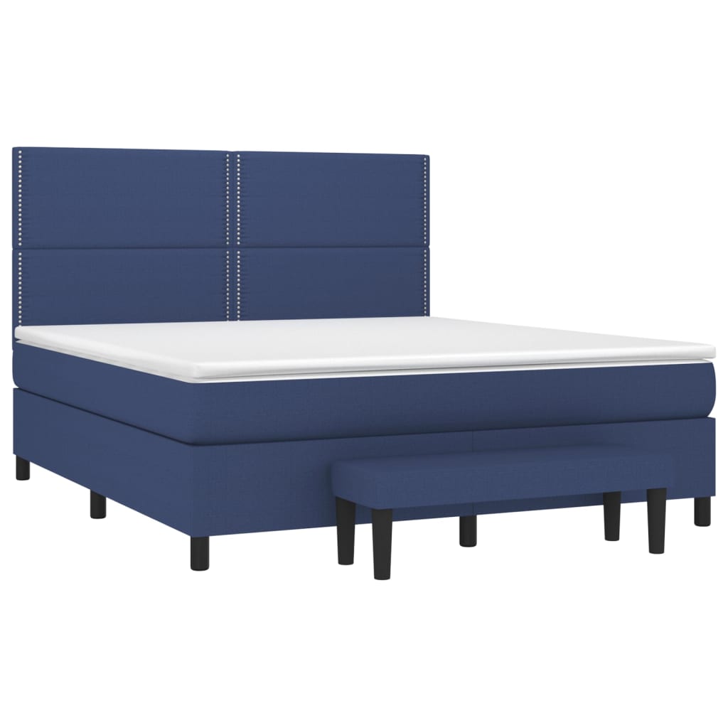 Sommier à lattes de lit avec matelas Bleu 180x200 cm Tissu - XIOS