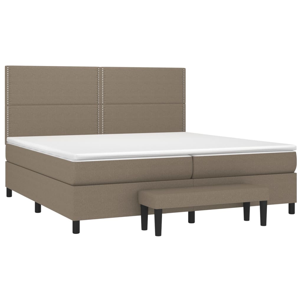 Sommier à lattes de lit avec matelas Taupe 200x200 cm Tissu - XIOS