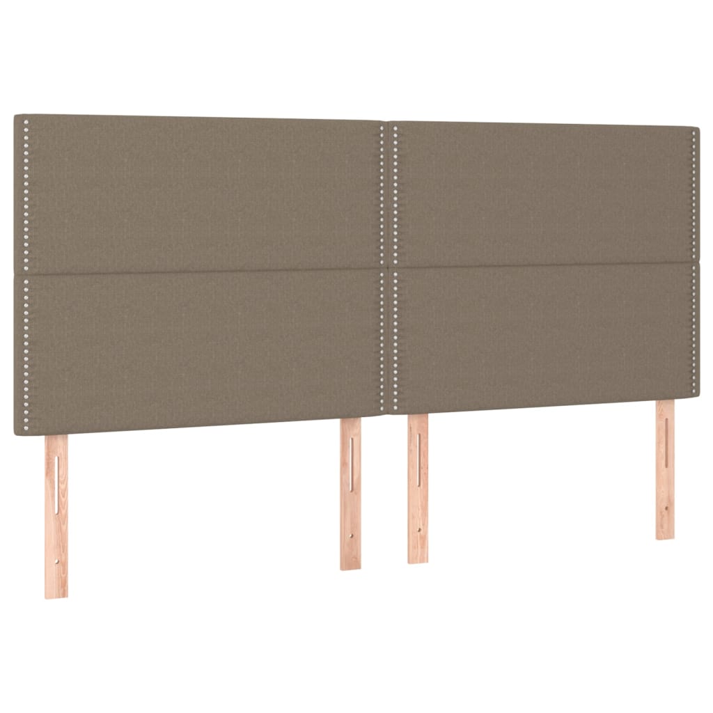 Sommier à lattes de lit avec matelas Taupe 200x200 cm Tissu - XIOS