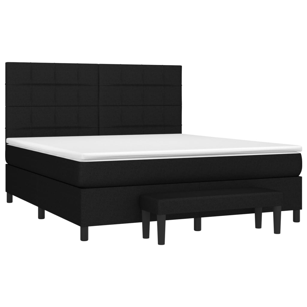 Sommier à lattes de lit avec matelas Noir 160x200 cm Tissu - XIOS