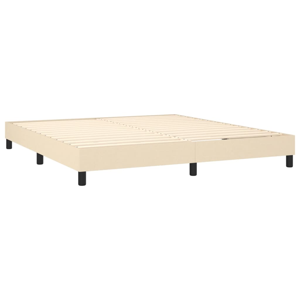 Sommier à lattes de lit avec matelas Crème 160x200 cm Tissu - XIOS