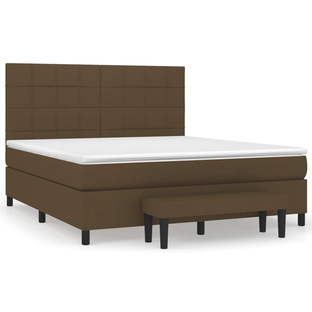 Sommier à lattes de lit avec matelas Marron foncé 180x200 cm Lits & cadres de lit vidaXL