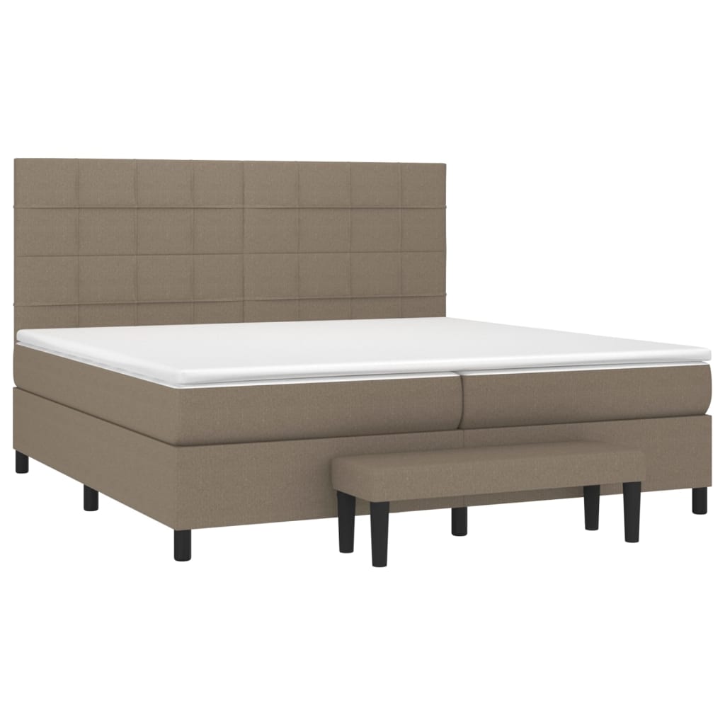 Sommier à lattes de lit avec matelas Taupe 200x200 cm Tissu - XIOS