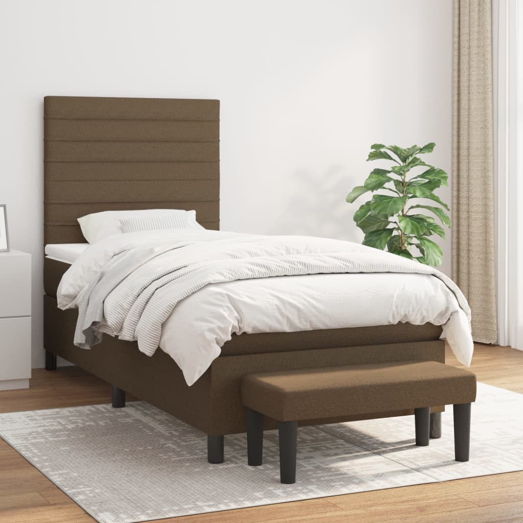 Sommier à lattes de lit avec matelas Marron foncé 90x190 cm - XIOS