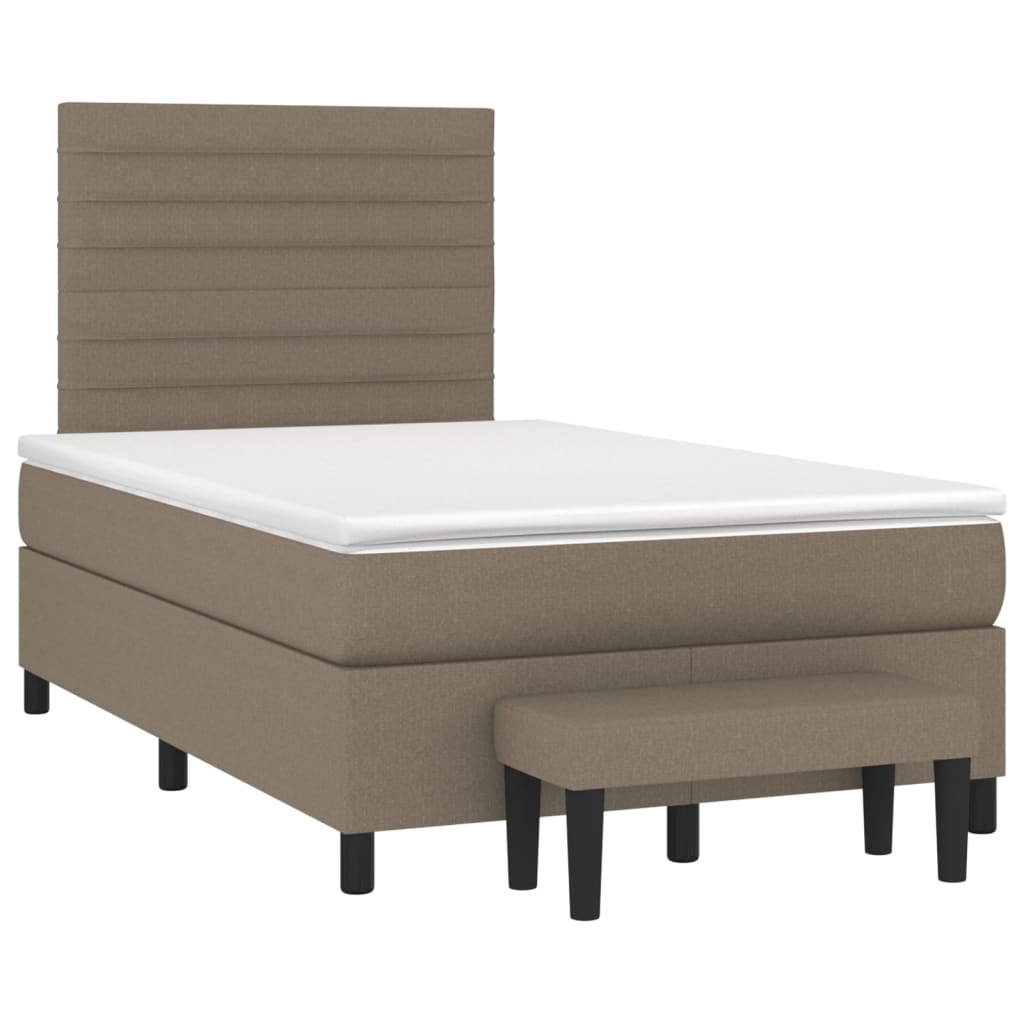 Sommier à lattes de lit avec matelas Taupe 120x200 cm Tissu - XIOS