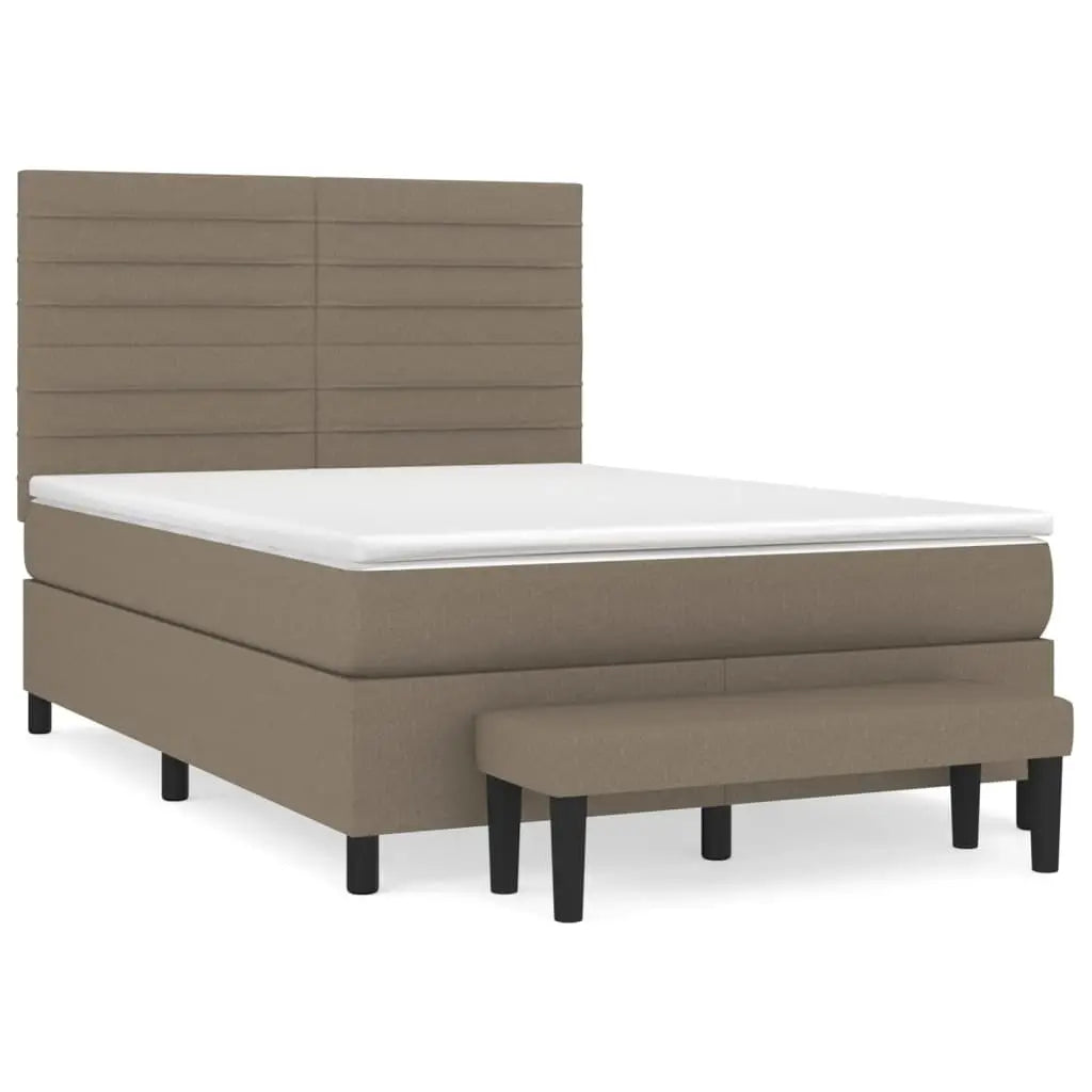 Sommier à lattes de lit avec matelas Taupe 140x200 cm Tissu - XIOS