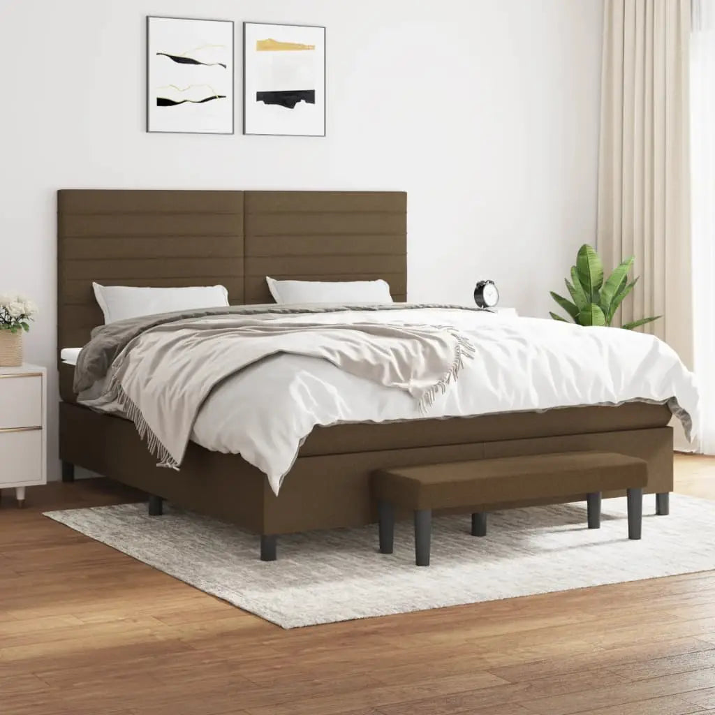 Sommier à lattes de lit avec matelas Marron foncé 160x200 cm - XIOS