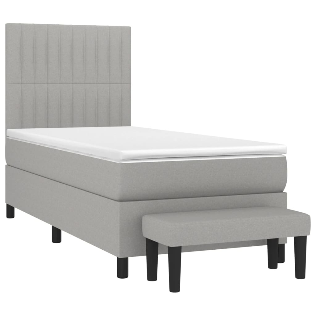 Sommier à lattes de lit avec matelas Gris clair 80x200 cm Tissu - XIOS