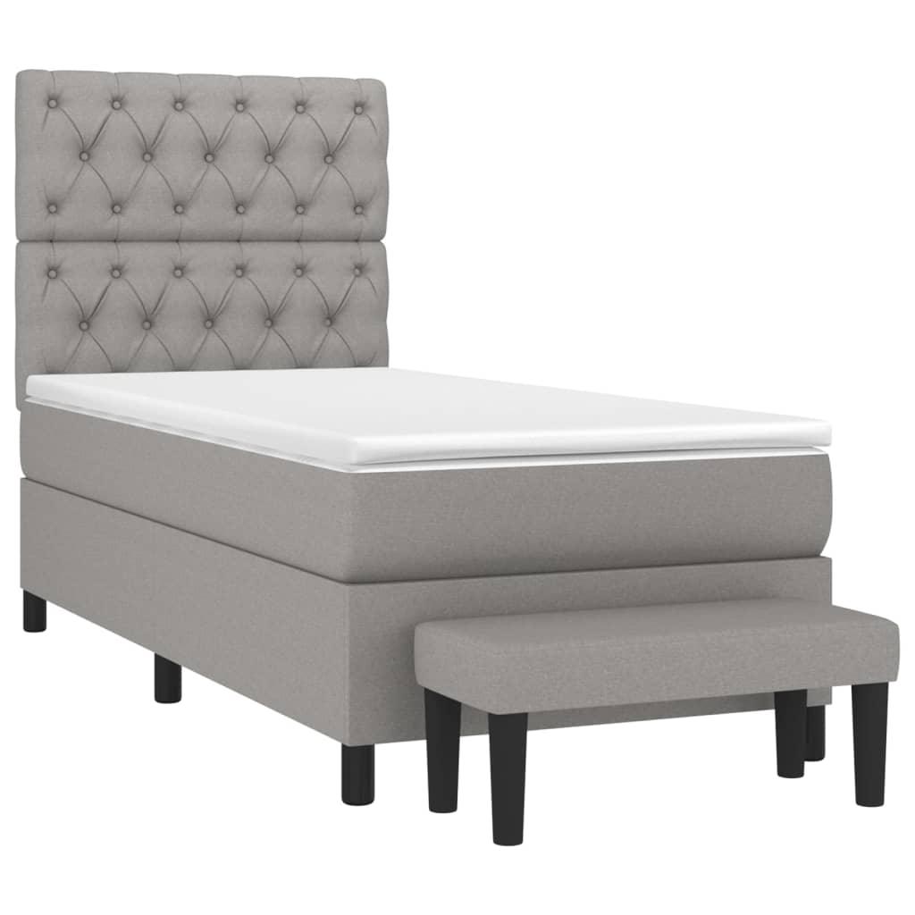 Sommier à lattes de lit avec matelas Gris clair 80x200 cm Tissu - XIOS