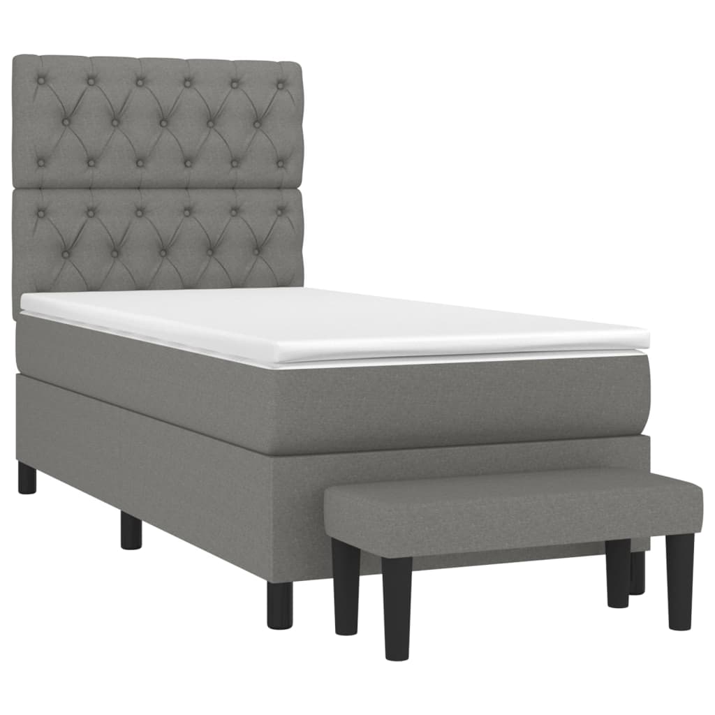 Sommier à lattes de lit avec matelas Gris foncé 80x200 cm Tissu - XIOS