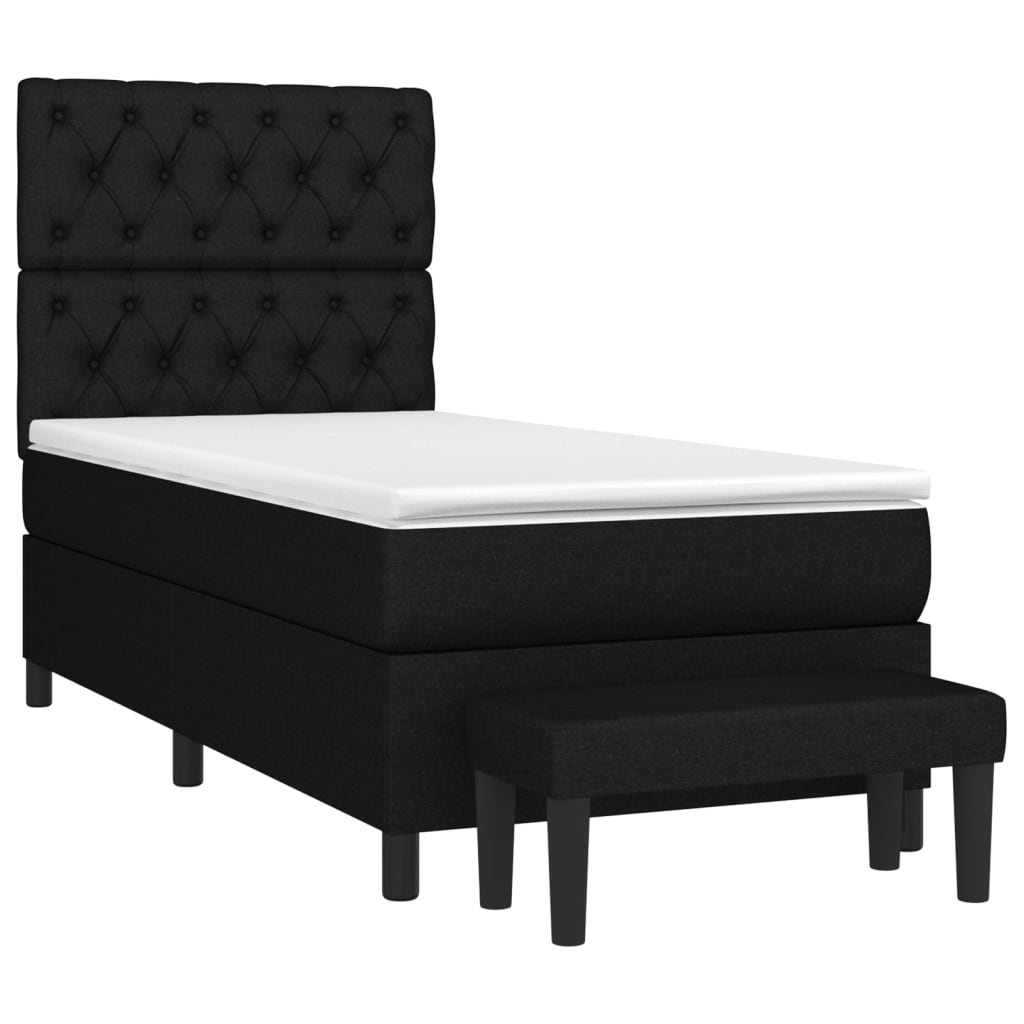Sommier à lattes de lit et matelas Noir 80x200 cm Tissu - XIOS