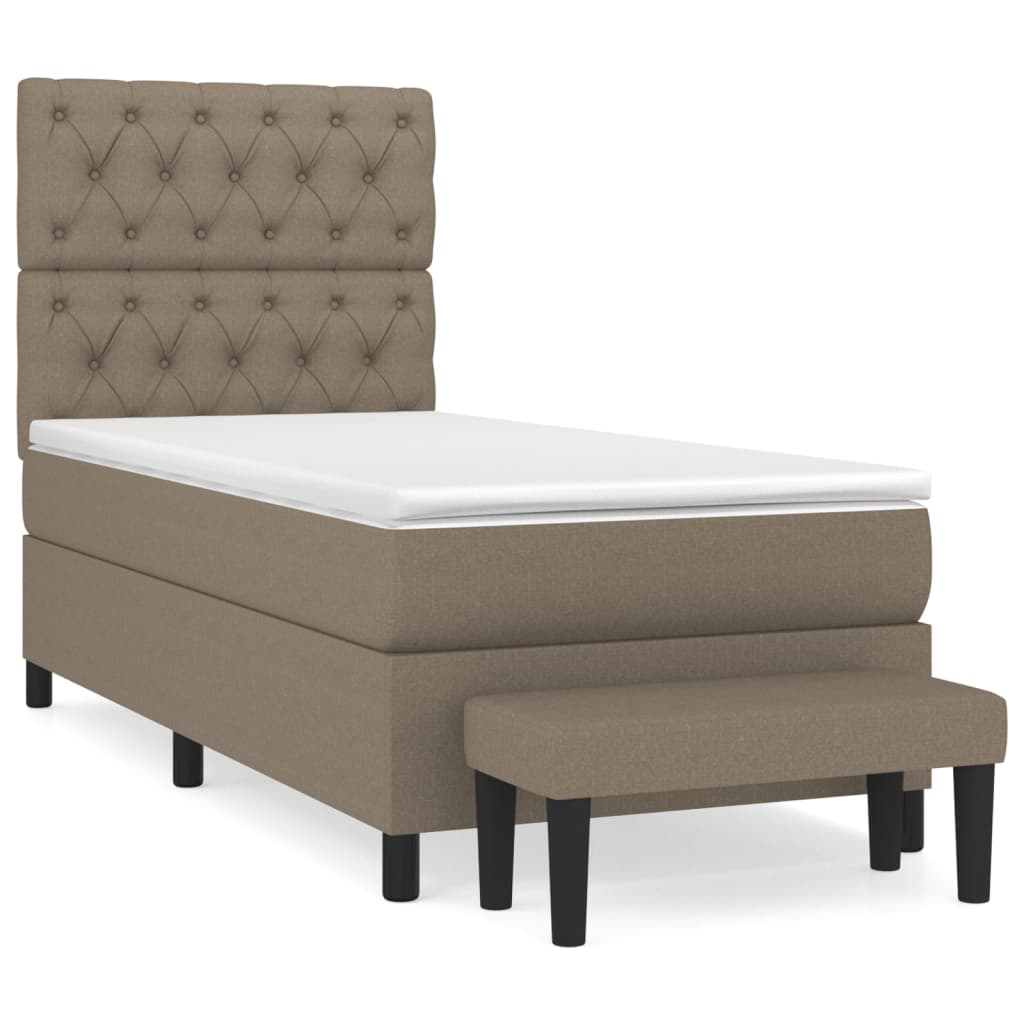 Sommier à lattes de lit avec matelas Taupe 80x200 cm Tissu - XIOS