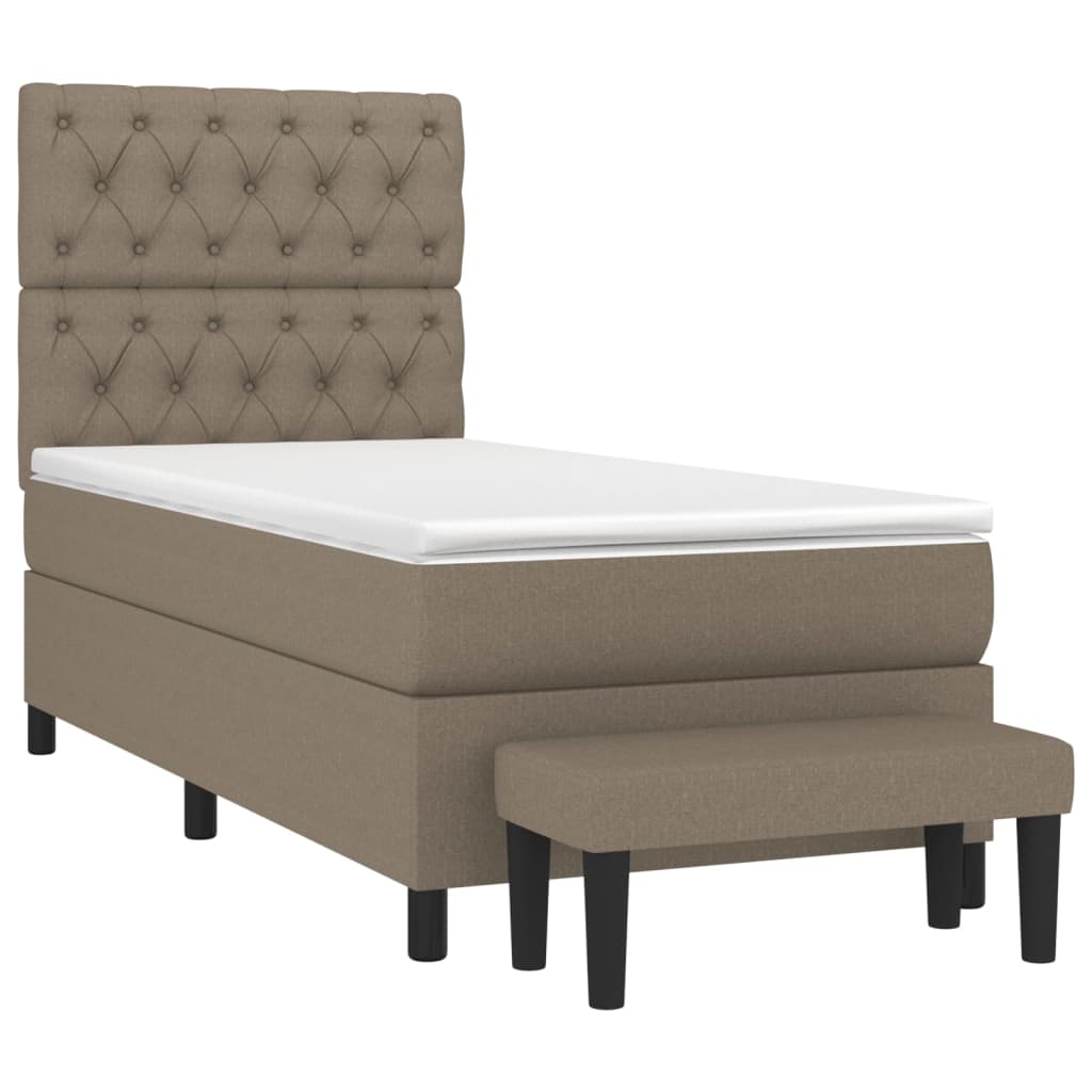 Sommier à lattes de lit avec matelas Taupe 80x200 cm Tissu - XIOS