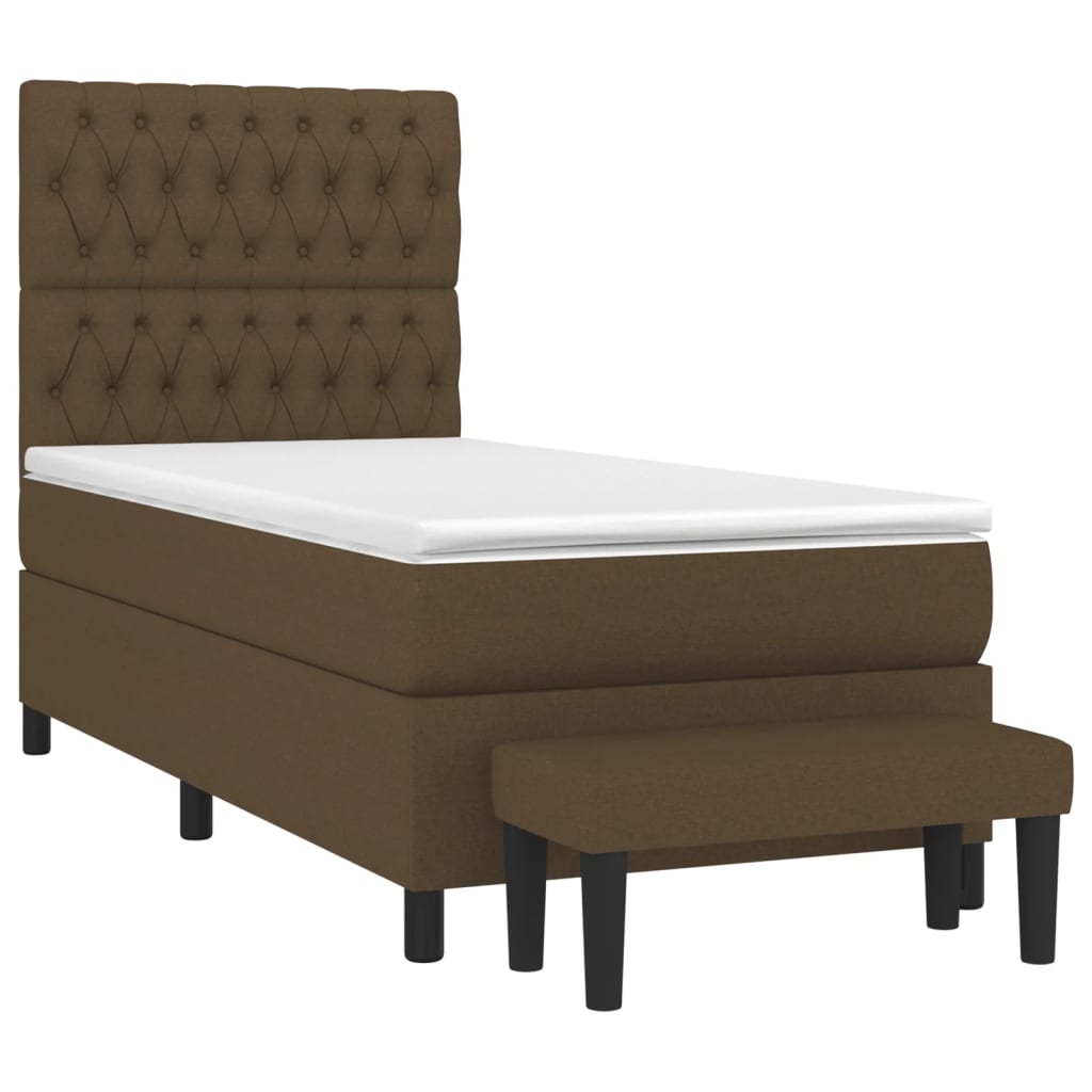 Sommier à lattes de lit avec matelas Marron foncé 100x200 cm - XIOS