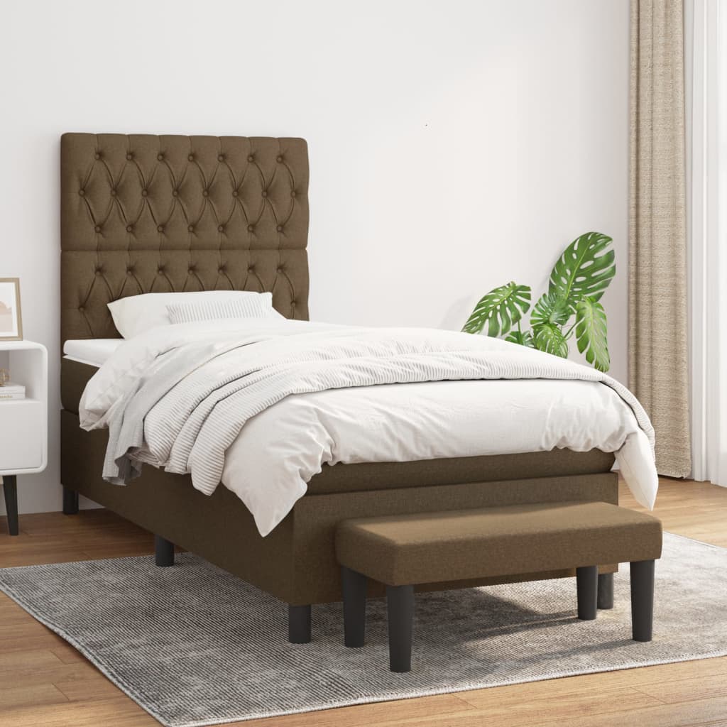 Sommier à lattes de lit avec matelas Marron foncé 100x200 cm - XIOS